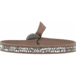 Bracelet Les Interchangeables A24987 - Bracelet Tissu Beige Cristaux de haute qualité Femme