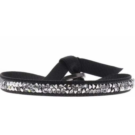 Bracelet Les Interchangeables A24966 - Bracelet Tissu Vert Cristaux de haute qualité Femme