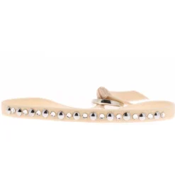 Bracelet Les Interchangeables A36466 - Bracelet Tissu Beige Cristaux de haute qualité Femme