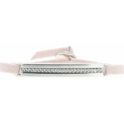 Bracelet Les Interchangeables A32380 - Bracelet Tissu Rose Cristaux de haute qualité Femme