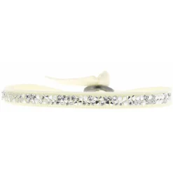 Bracelet Les Interchangeables A24926 - Bracelet Tissu Beige Cristaux de haute qualité Femme