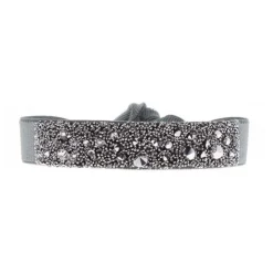 Bracelet Les Interchangeables A36482 - Bracelet Tissu Bleu Cristaux de haute qualité Femme