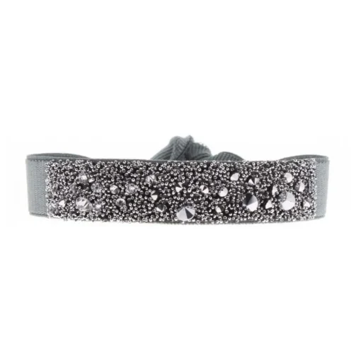 Bracelet Les Interchangeables A36482 - Bracelet Tissu Bleu Cristaux de haute qualité Femme