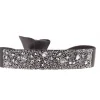 Bracelet Les Interchangeables A36982 - Bracelet Tissu Marron Cristaux de haute qualité Femme