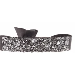 Bracelet Les Interchangeables A36982 - Bracelet Tissu Marron Cristaux de haute qualité Femme