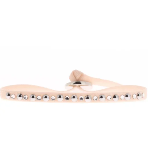 Bracelet Les Interchangeables A36910 - Bracelet Tissu Rose Cristaux de haute qualité Femme