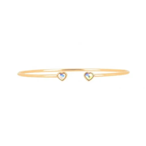 Bracelet Les Interchangeables A59195 - Jonc Double Coeur Doré Femme