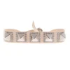 Bracelet Les Interchangeables A35523 - Bracelet Tissu Métal Argenté Beige Femme