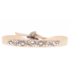 Bracelet Les Interchangeables A34565 - Bracelet Tissu Beige Cristaux de haute qualité Femme