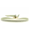 Bracelet Les Interchangeables A36783 - Bracelet Tissu Beige Cristaux de haute qualité Femme