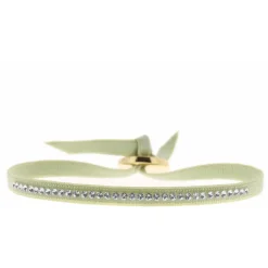 Bracelet Les Interchangeables A36783 - Bracelet Tissu Beige Cristaux de haute qualité Femme