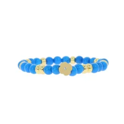Bracelet Les Interchangeables A58815 - Perle Forme Fleur Bleu Femme