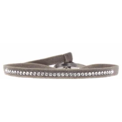 Bracelet Les Interchangeables A31586 - Bracelet Tissu Marron Cristaux de haute qualité Femme