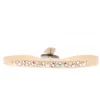 Bracelet Les Interchangeables A36709 - Bracelet Tissu Beige Cristaux de haute qualité Femme