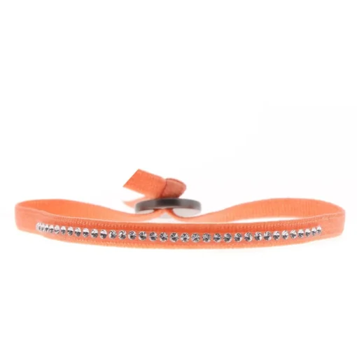 Bracelet Les Interchangeables A35220 - Bracelet Tissu Rose Cristaux de haute qualité Femme