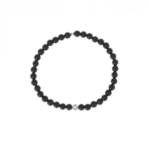 Bracelet Les Interchangeables A59653 - Perle Serti Fleur Noir Femme