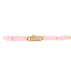 Bracelet Les Interchangeables A58621 - Mini Plaque 2 Rangs Perle Gomme Rose Femme