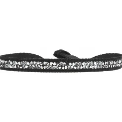 Bracelet Les Interchangeables A24929 - Bracelet Tissu Marron Cristaux de haute qualité Femme