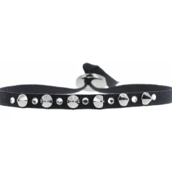Bracelet Les Interchangeables A29279 - Bracelet Tissu Noir Cristaux de haute qualité Femme