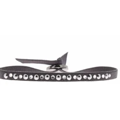 Bracelet Les Interchangeables A35389 - Bracelet Tissu Gris Cristaux de haute qualité Femme