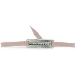 Bracelet Les Interchangeables A55813 - Plaque Ruban Strie Strasse Beige Rose Palladium Femme