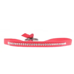 Bracelet Les Interchangeables A35355 - Bracelet Tissu Rouge Cristaux de haute qualité Femme