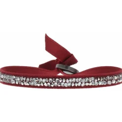 Bracelet Les Interchangeables A24935 - Bracelet Tissu Rouge Cristaux de haute qualité Femme