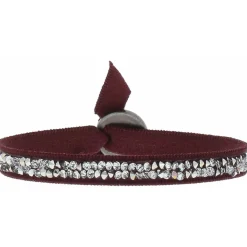 Bracelet Les Interchangeables A24936 - Bracelet Tissu Rouge Cristaux de haute qualité Femme