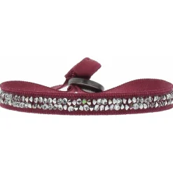 Bracelet Les Interchangeables A24934 - Bracelet Tissu Rouge Cristaux de haute qualité Femme