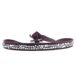 Bracelet Les Interchangeables A30465 - Bracelet Tissu Rouge Cristaux de haute qualité Femme