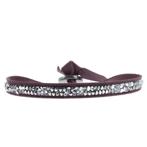 Bracelet Les Interchangeables A30465 - Bracelet Tissu Rouge Cristaux de haute qualité Femme