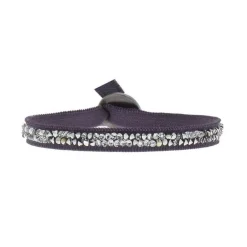 Bracelet Les Interchangeables A24949 - Bracelet Tissu Violet Cristaux de haute qualité Femme