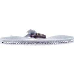 Bracelet Les Interchangeables A41170 - Bracelet Tissu Rose Cristaux de haute qualité Femme