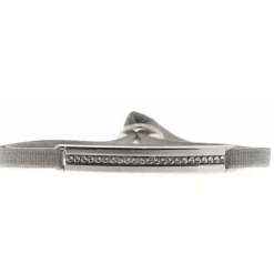 Bracelet Les Interchangeables A32479 - Bracelet Tissu Marron Cristaux de haute qualité Femme