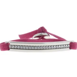 Bracelet Les Interchangeables A36533 - Bracelet Tissu Rouge Cristaux de haute qualité Femme