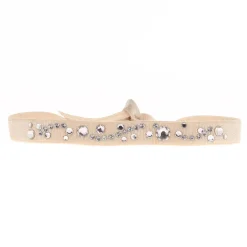 Bracelet Les Interchangeables A33012 - Bracelet Tissu Beige Cristaux de haute qualité Femme