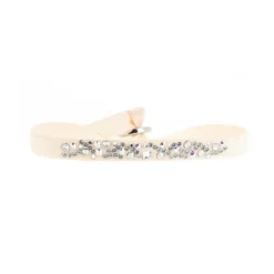 Bracelet Les Interchangeables A33599 - Bracelet Tissu Rose Cristaux de haute qualité Femme