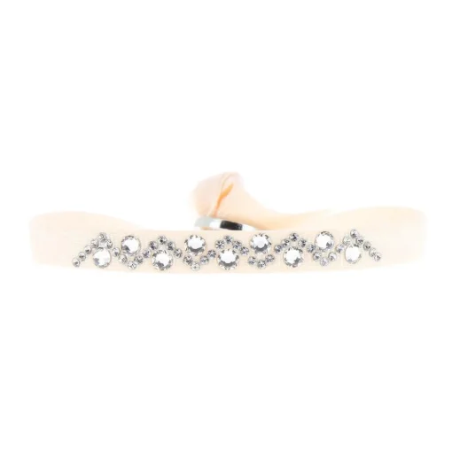 Bracelet Les Interchangeables A33409 - Bracelet Tissu Rose Cristaux de haute qualité Femme
