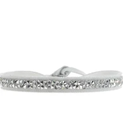 Bracelet Les Interchangeables A24954 - Bracelet Tissu Gris Cristaux de haute qualité Femme