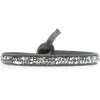 Bracelet Les Interchangeables A24955 - Bracelet Tissu Gris Cristaux de haute qualité Femme