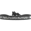 Bracelet Les Interchangeables A24956 - Bracelet Tissu Gris Cristaux de haute qualité Femme