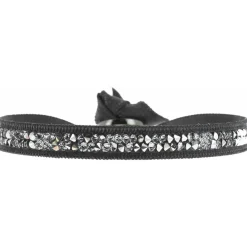Bracelet Les Interchangeables A24956 - Bracelet Tissu Gris Cristaux de haute qualité Femme