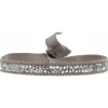 Bracelet Les Interchangeables A24986 - Bracelet Tissu Beige Cristaux de haute qualité Femme