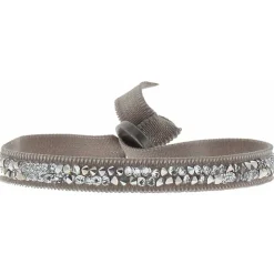 Bracelet Les Interchangeables A24986 - Bracelet Tissu Beige Cristaux de haute qualité Femme