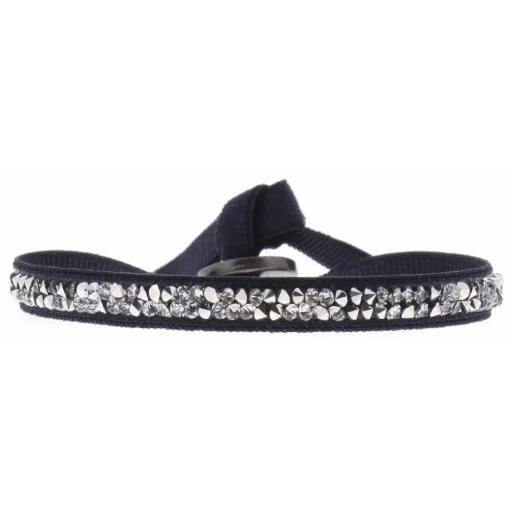 Bracelet Les Interchangeables A31536 - Bracelet Tissu Bleu Cristaux de haute qualité Femme