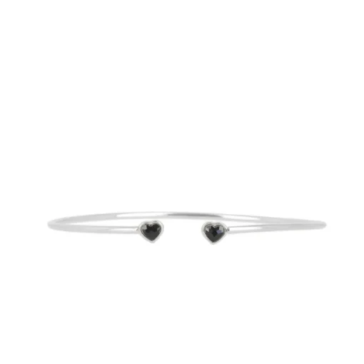 Bracelet Les Interchangeables A59200 - Jonc Double Coeur Palladium Femme