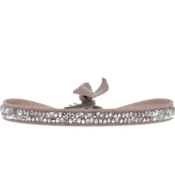Bracelet Les Interchangeables A24985 - Bracelet Tissu Beige Cristaux de haute qualité Femme