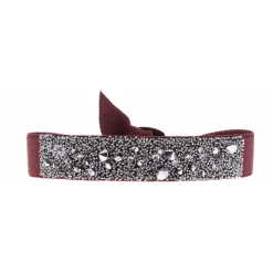 Bracelet Les Interchangeables A36479 - Bracelet Tissu Rouge Cristaux de haute qualité Femme