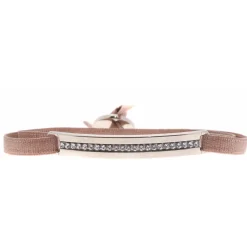 Bracelet Les Interchangeables A34783 - Bracelet Tissu Beige Cristaux de haute qualité Femme