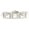 Bracelet Les Interchangeables A27238 - Bracelet Tissu Métal Argenté Beige Femme